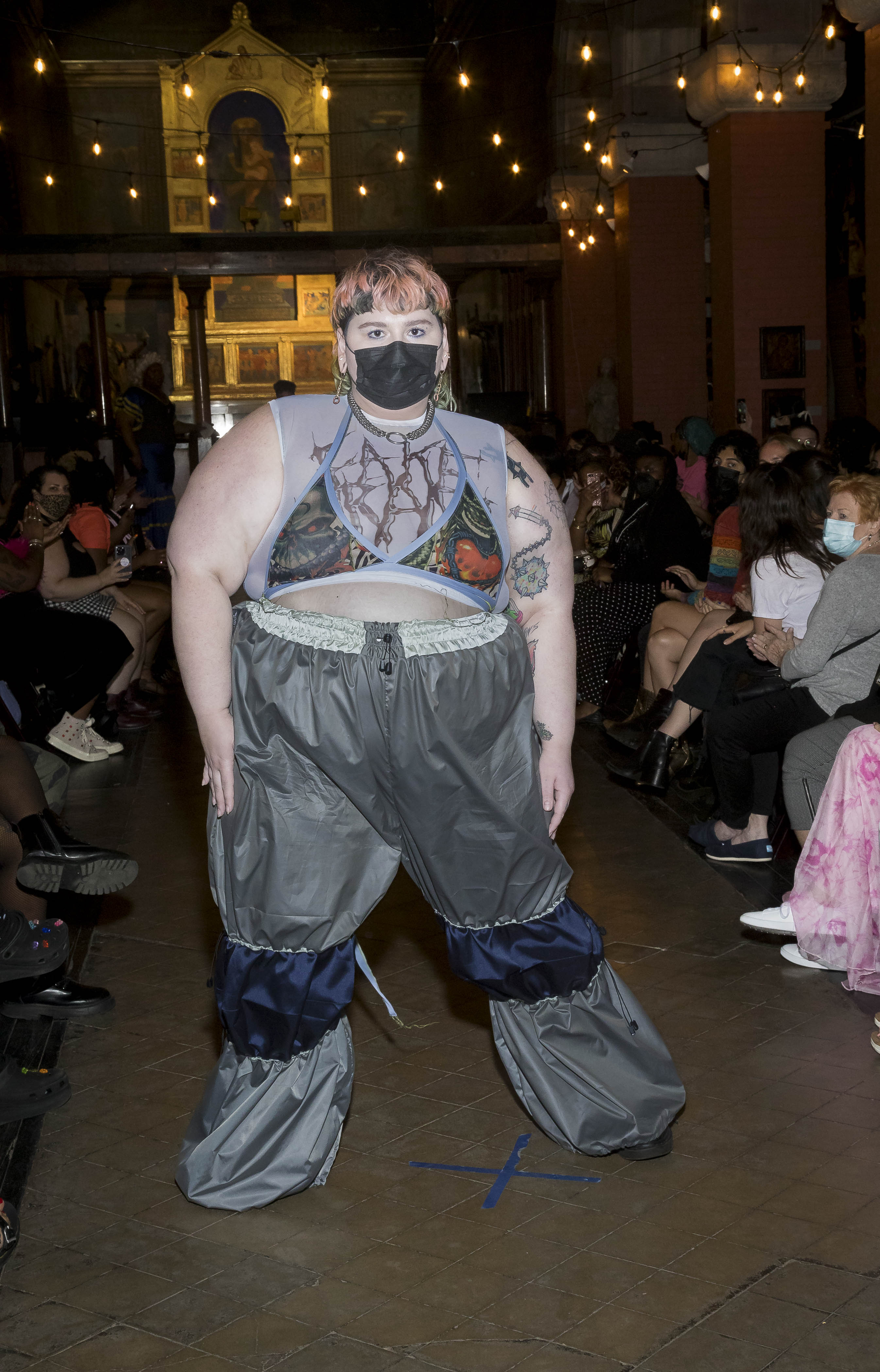 Fake Trans Mesh Crop Top