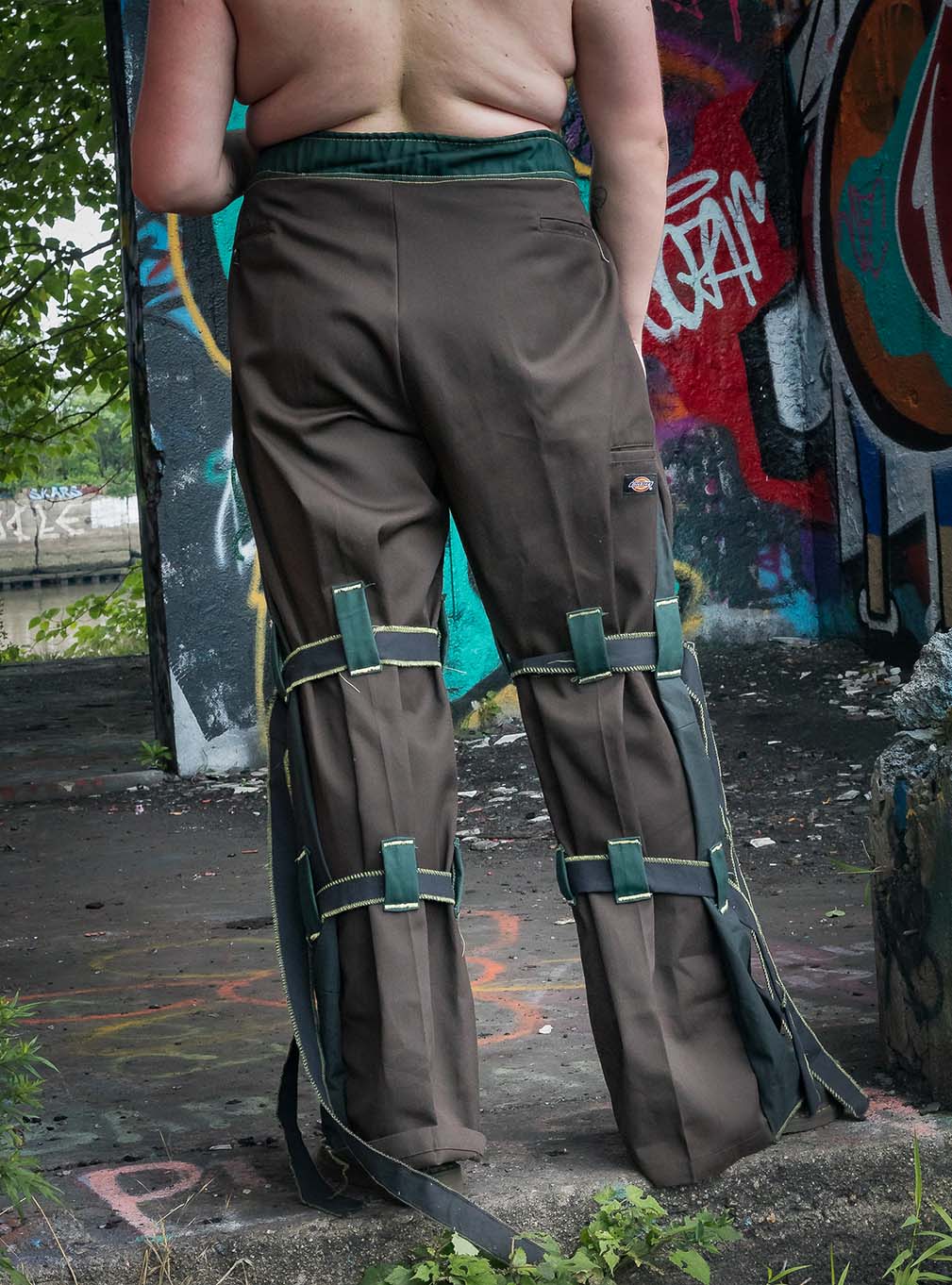 Fake Trans Adjustable Strap Pants