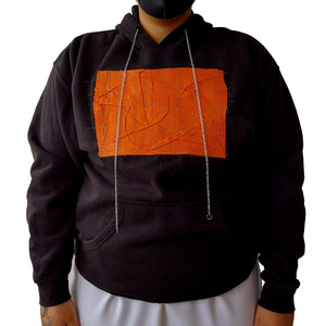 Orange Patchwork Hoodie