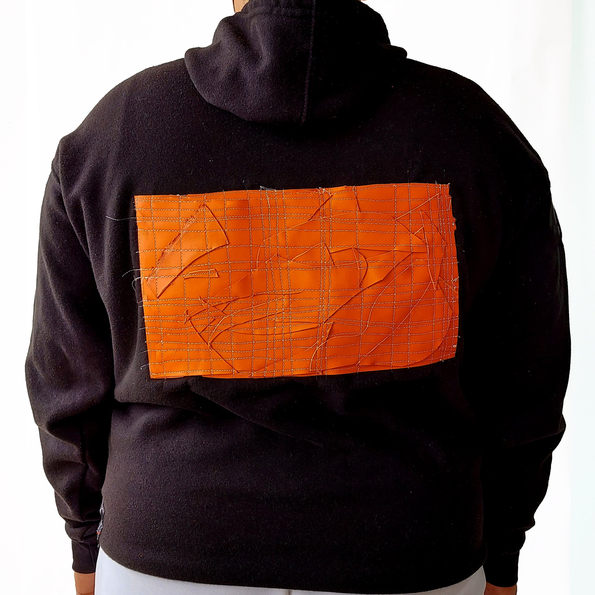 Orange Patchwork Hoodie