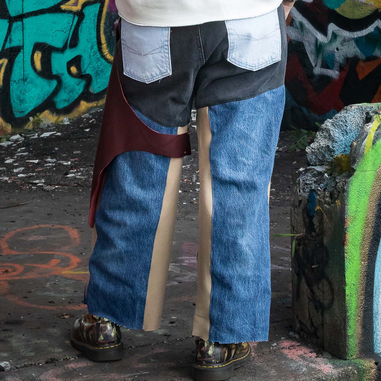 Panel Pants w/ Leather Chap