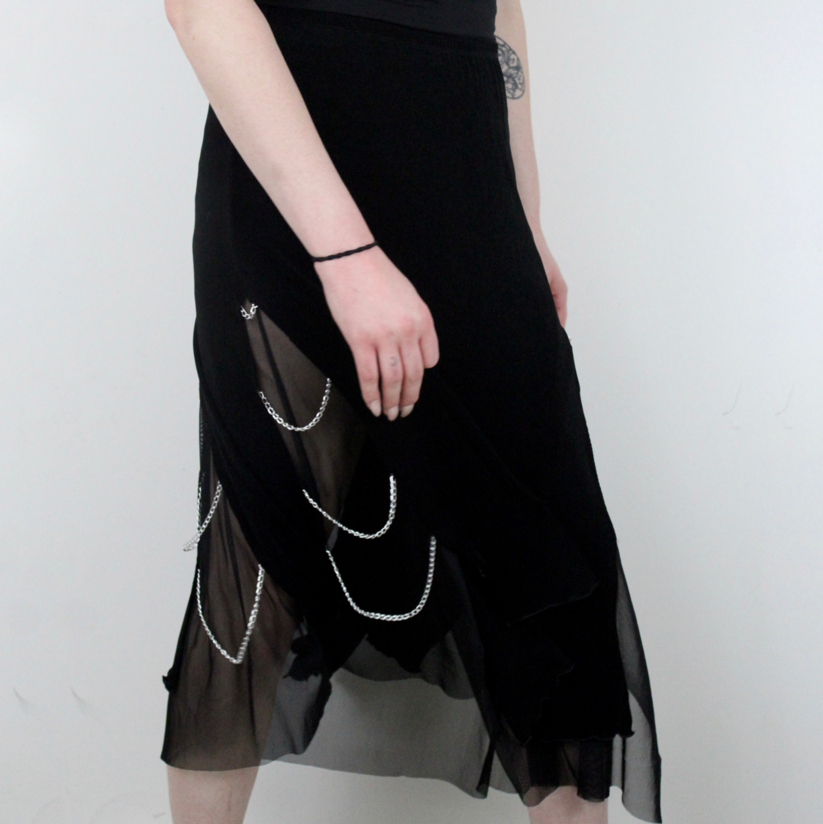 Long Black Shirt w/ Chain