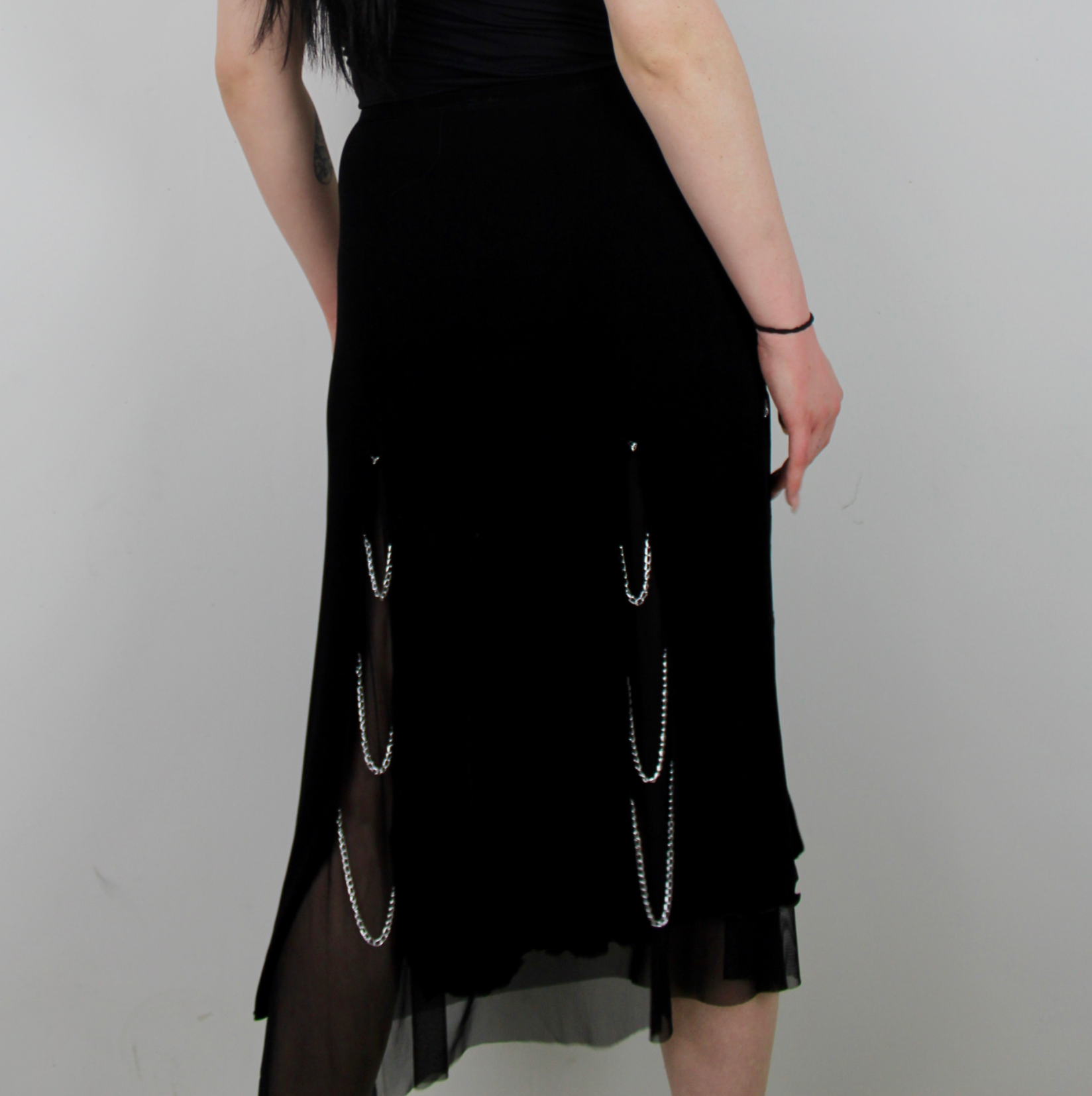 Long Black Shirt w/ Chain