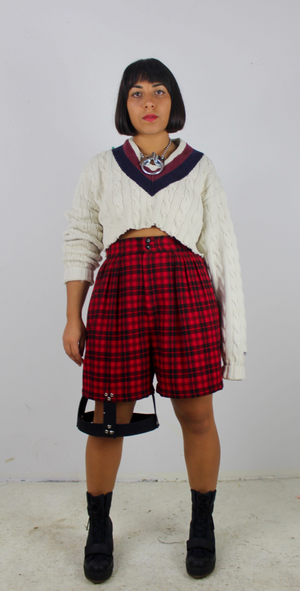 Red Plaid Shorts